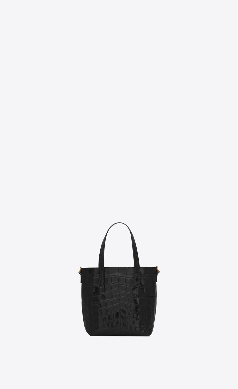 SAINT LAURENT PARIS MINI TOY SHOPPING IN CROCODILE-EMBOSSED LEATHER